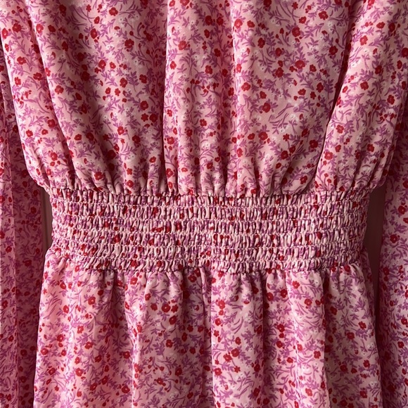 JAPNA Pink Floral Layered Flowy Dress Size Large - Picture 8 of 10